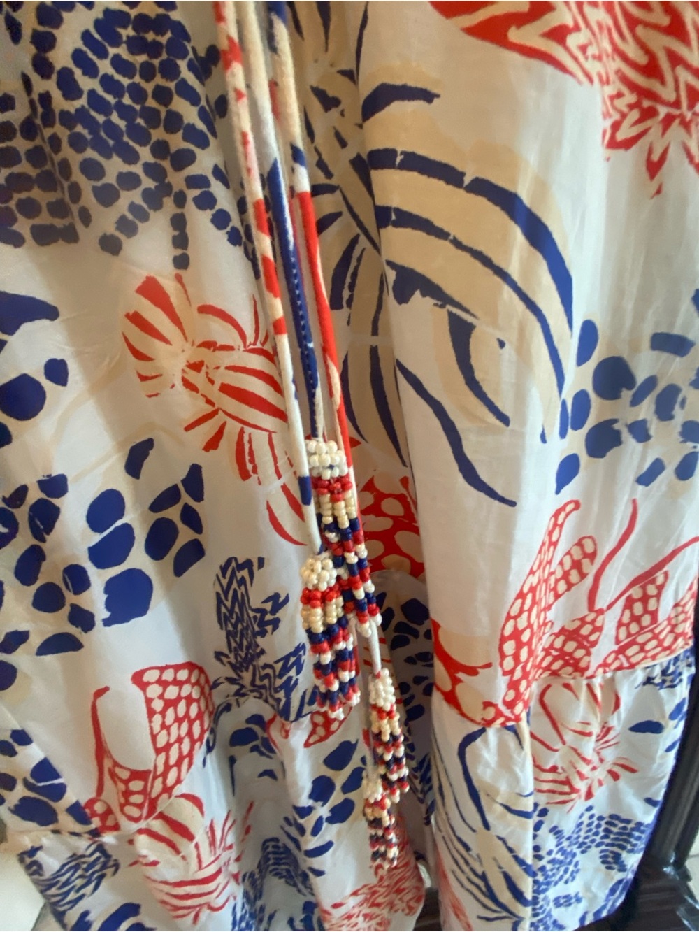 Farm Rio Maxi Dress Lobster Print Tiered Cotton - Picture 5 of 5